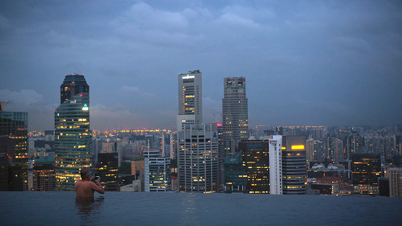 Singapore Skyline from Marina Bay Sands Pool | Vikash Autar Film and Television Director